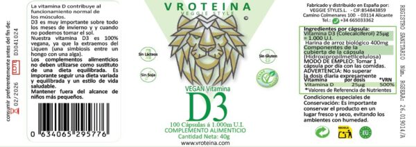 Vitamina D3 - VEGAN - Imagen 6